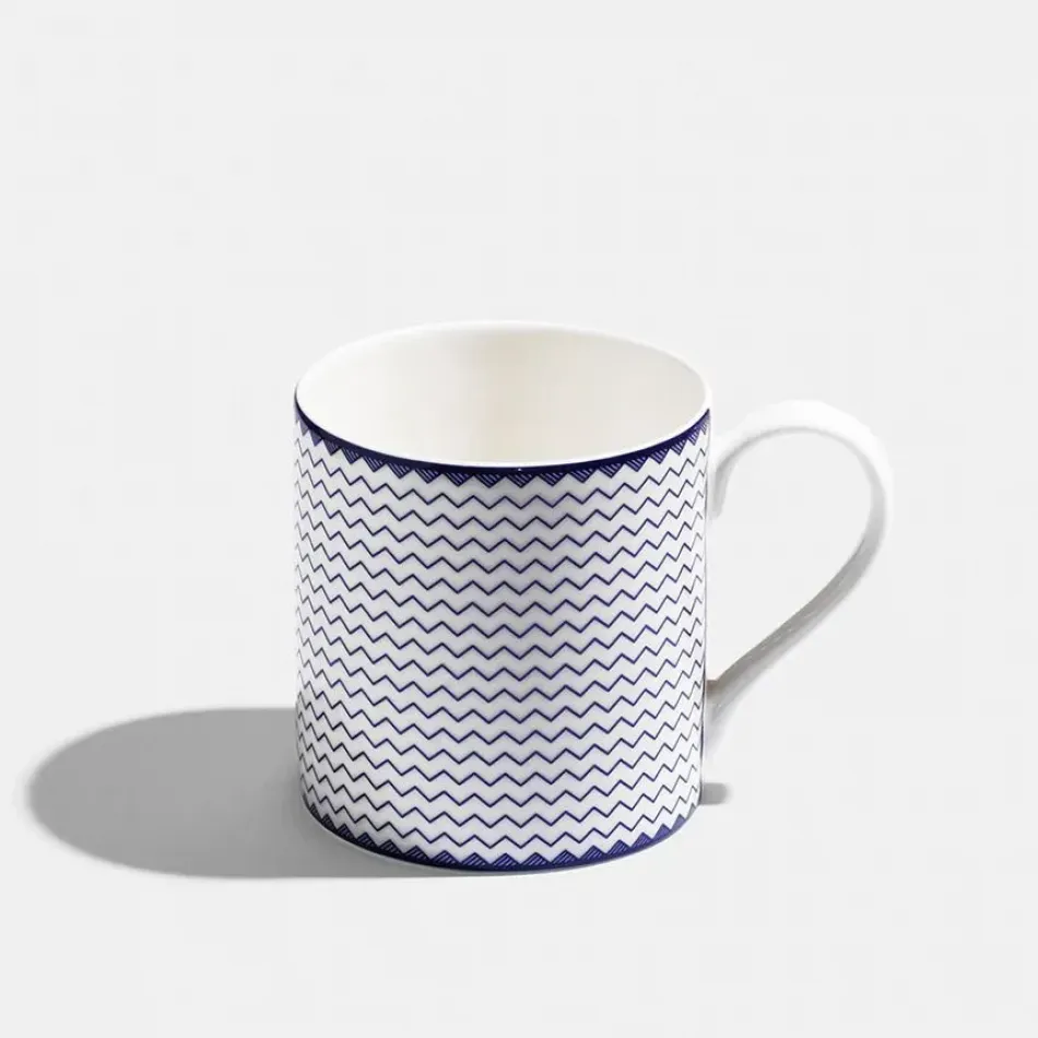 ZigZag Cobalt Blue Bone China Large Mug 11.8 oz