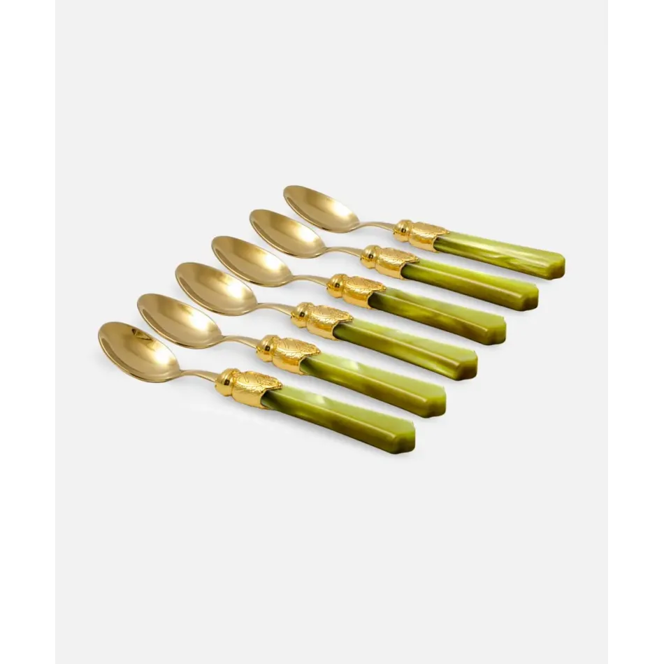 Vittoria Oro Olive Green Coffee Spoon (Special Order)