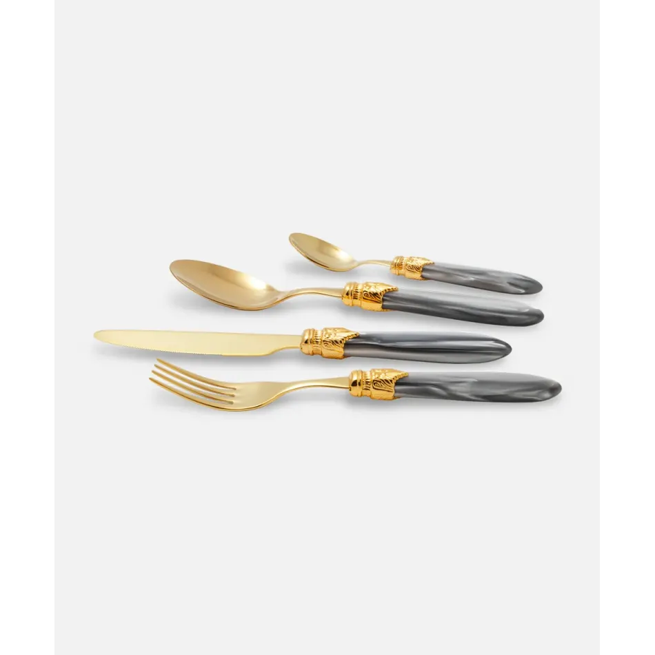 Laura Oro Clear Gray Flatware (Special Order)