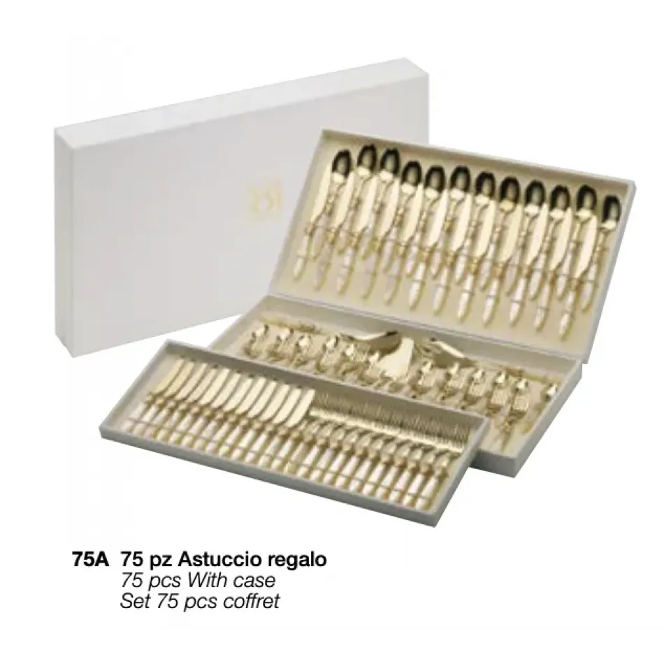 Arianna Oro Blue 75 Pc Set with Gift Case (Special Order)