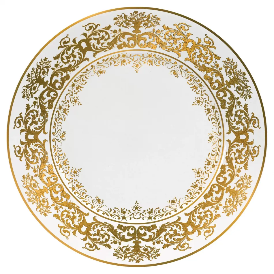 Chelsea Gold White Salad Cake Plate Round 7.7 in.