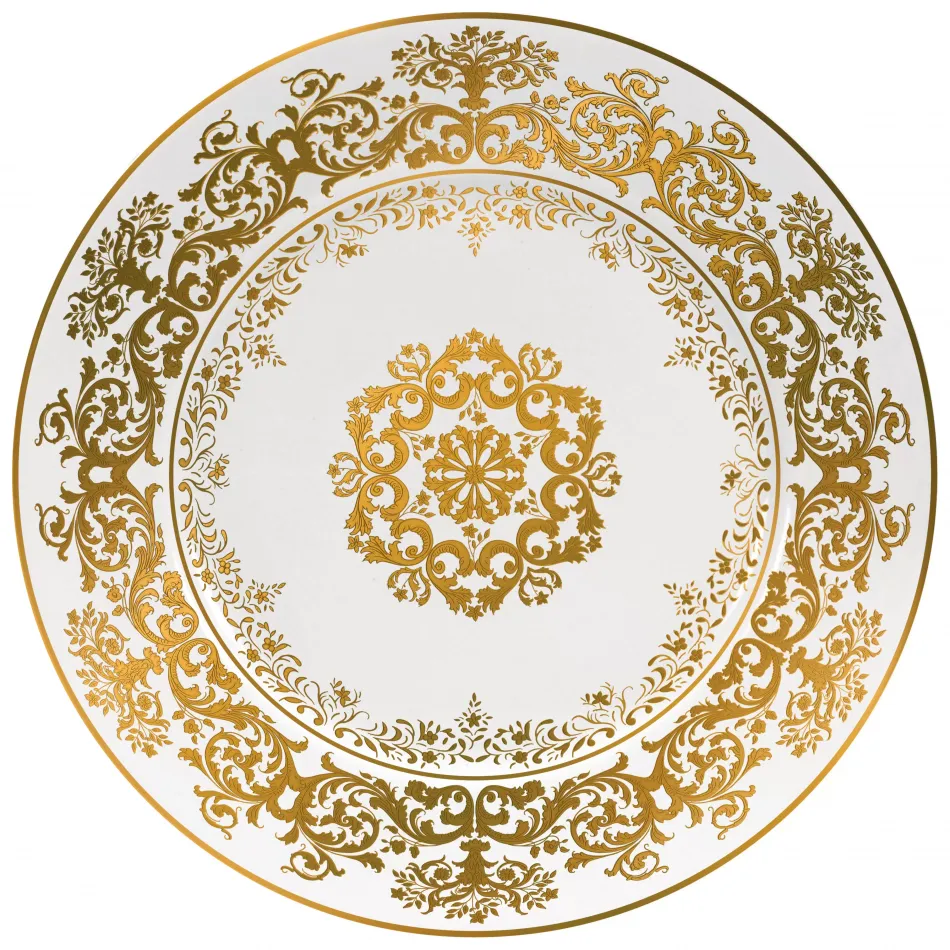 Chelsea Gold White Buffet Plate Round 12.2 in.
