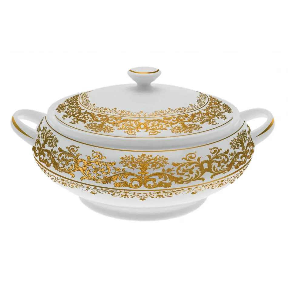 Chelsea Gold White Soup tureen Round 9.8 in.