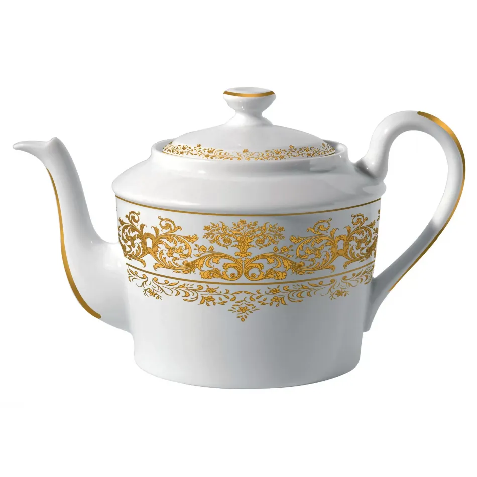 Chelsea Or/Gold White Tea Pot Diam 3.8 in