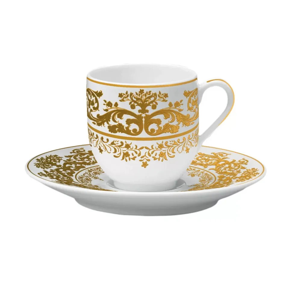 Chelsea Or/Gold White Coffee Cup Diam 2.4 in