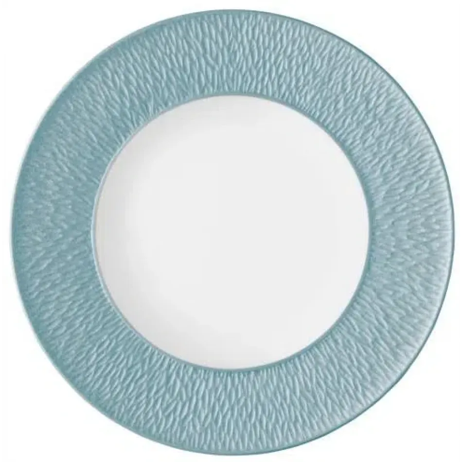 Mineral Irise Sky Blue Deep Plate W/Engraved Rim 10.6 in