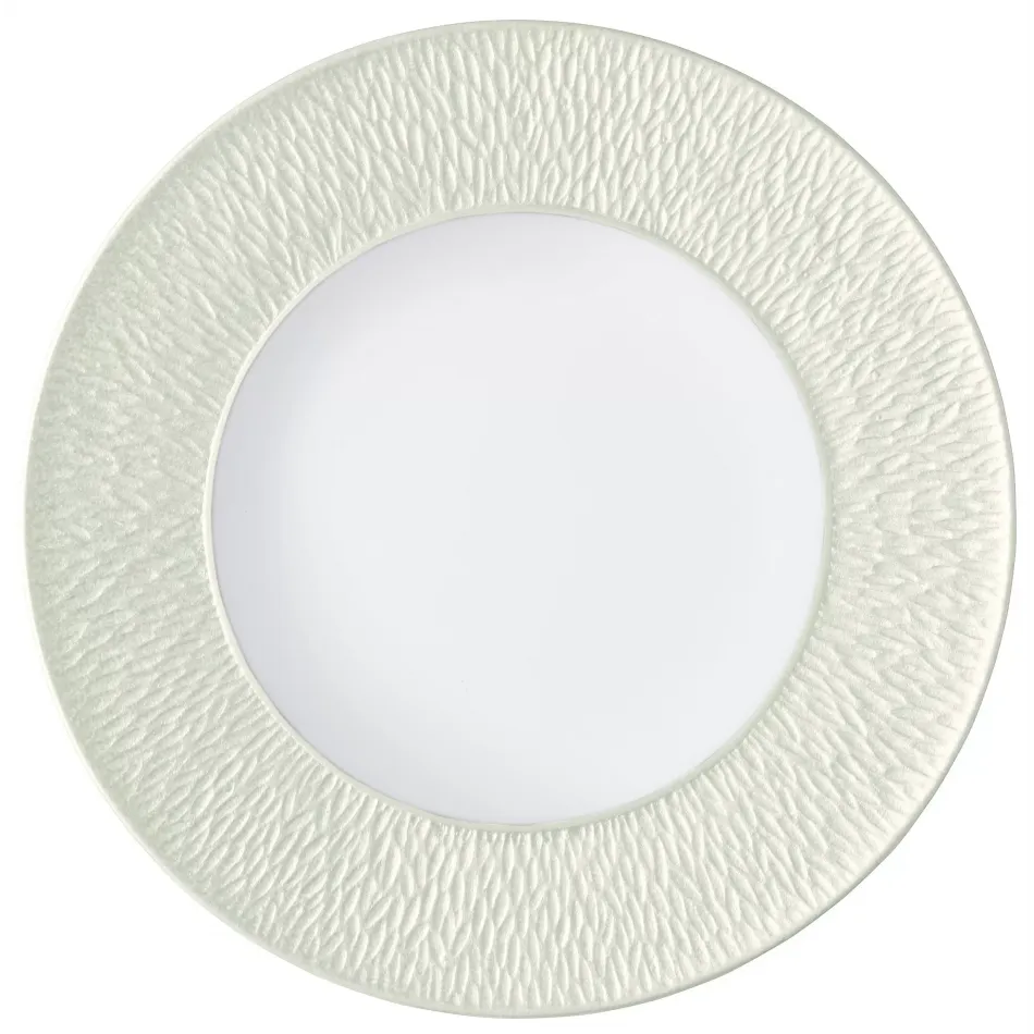 Mineral Irise Shell Dinner Plate With Engraved Rim Diam 10.6 in