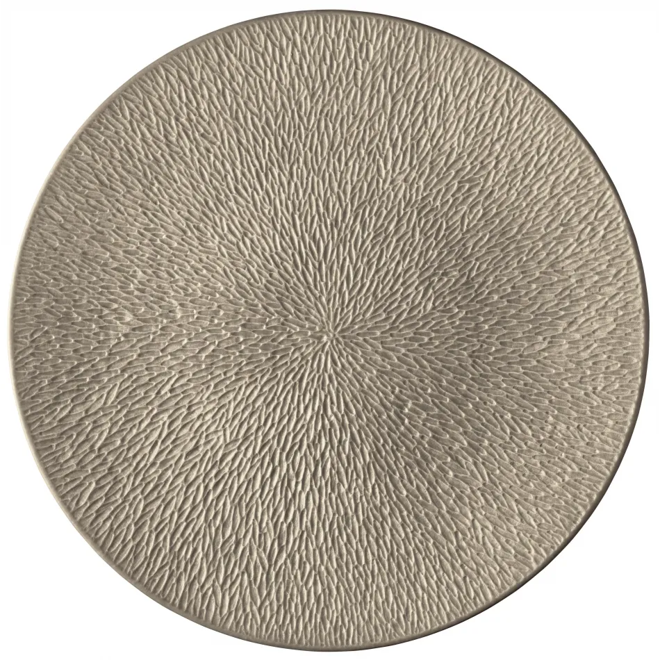 Mineral Irise Warm Grey Bread & Butter Plate Coupe, full engraved Round 6.3 in.