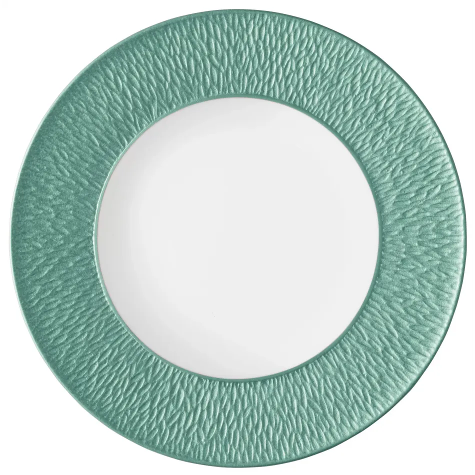 Mineral Irise Turquoise Flat plate with engraved rim Round 8.7 in.