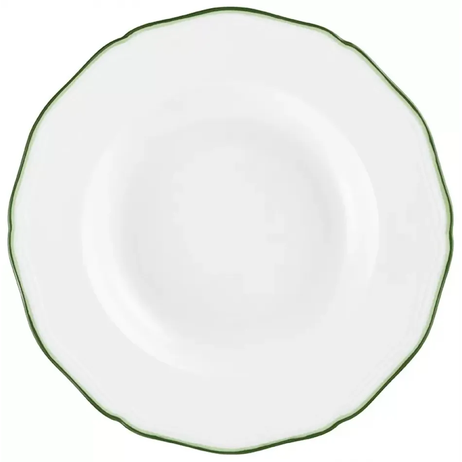 Touraine Double Filet Green French Rim Soup Plate Diam 9.0 in