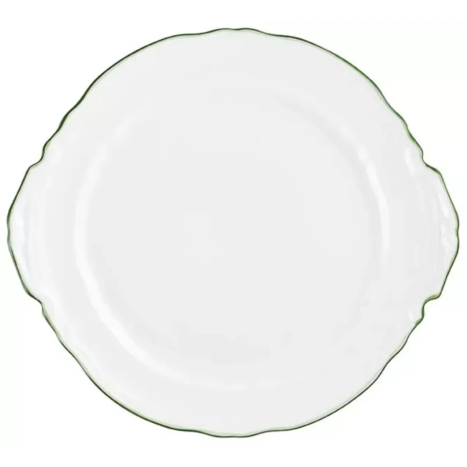 Touraine Double Filet Green Cake Dish With Handles Diam 9.8 in