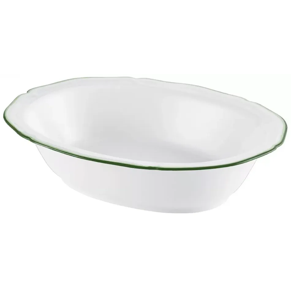 Touraine Double Filet Green Open Vegetable Dish 9.8 X 7.7 X 2.6 in