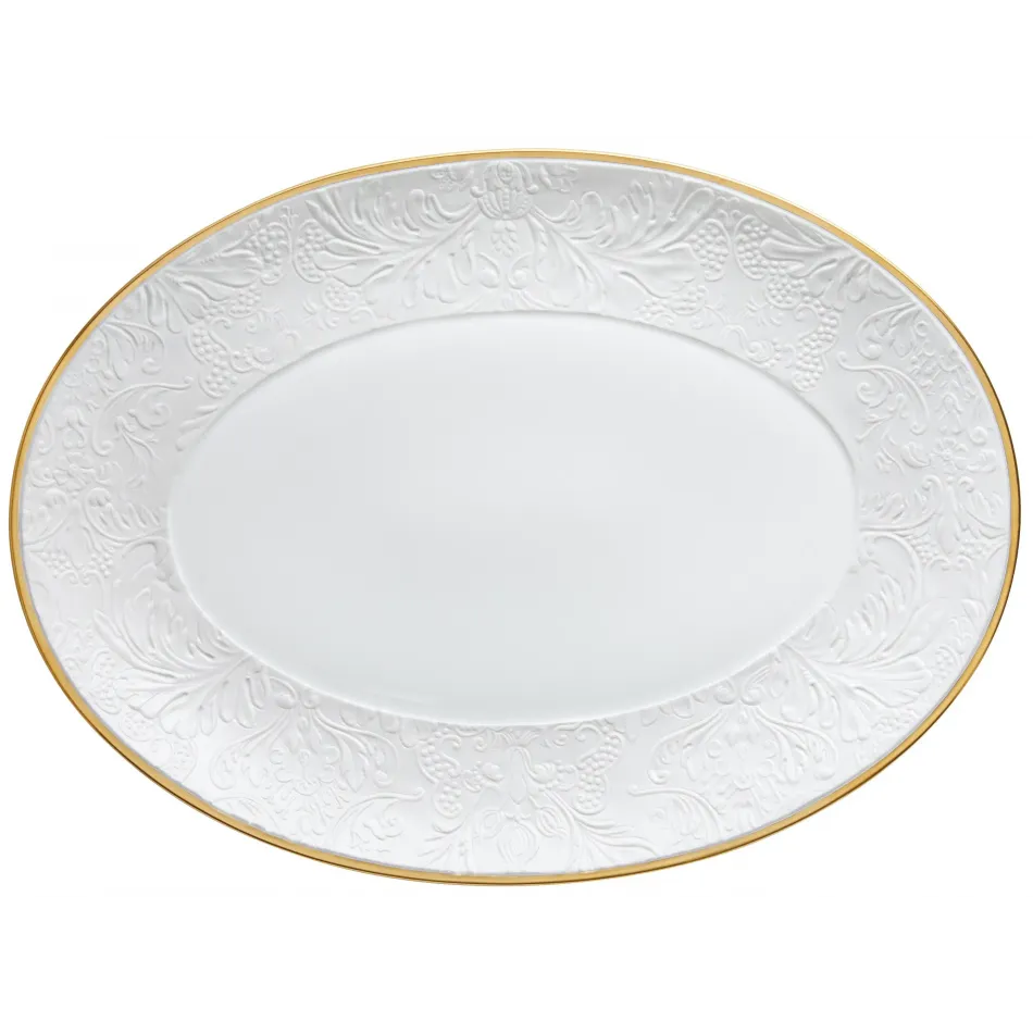 Italian Renaissance Filet Gold  Oval Platter Gold Filet