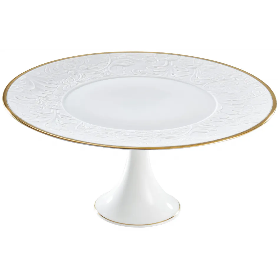 Italian Renaissance Filet Gold  Petit Four Stand Medium 9.4 Gold Filet