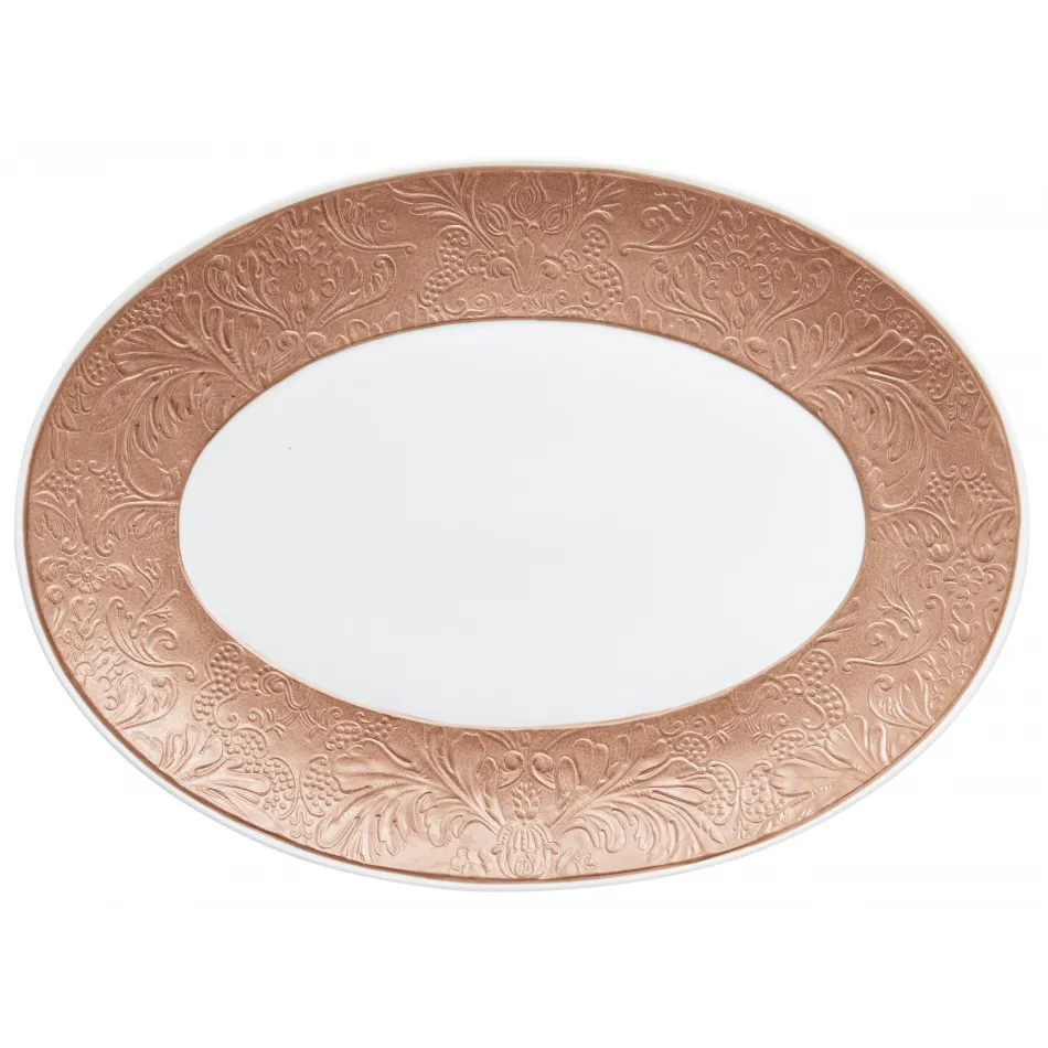 Italian Renaissance Irise Copper/Rose Gold  Oval Platter Copper/Rose Gold