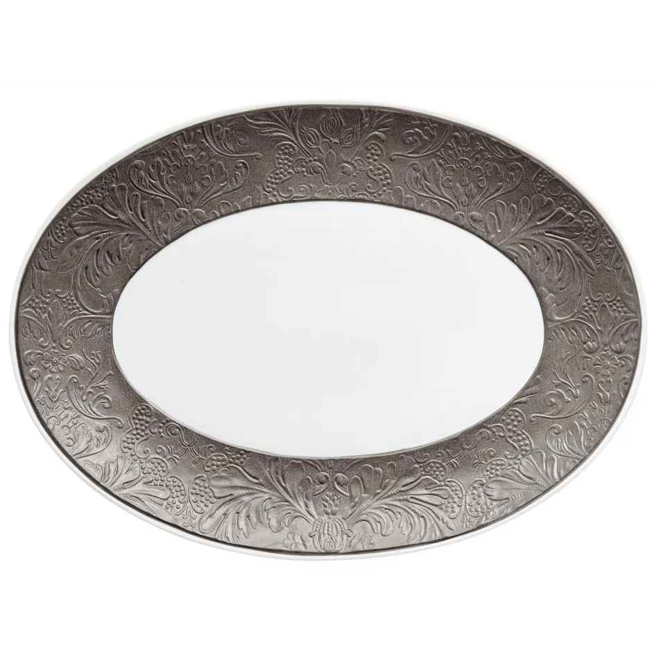 Italian Renaissance Irise Dark Grey  Oval Platter Dark Grey