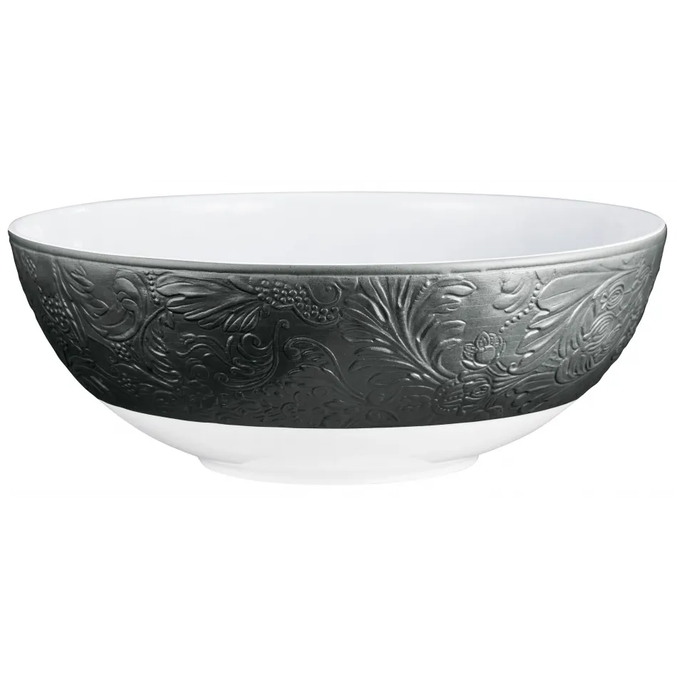 Italian Renaissance Irise Black Matte Bowl, Open Vegetable 10.4