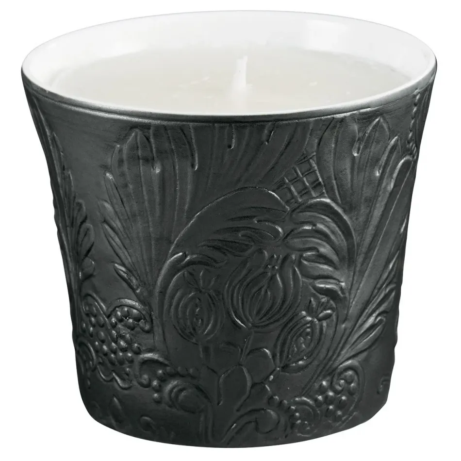 Italian Renaissance Irise Black Mat Candle Pot 3.34645 Black Mat