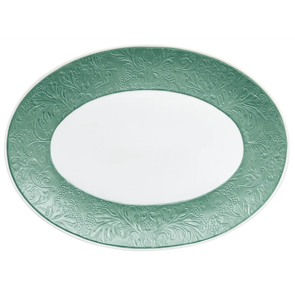 Italian Renaissance Irise Turquoise Oval Platter