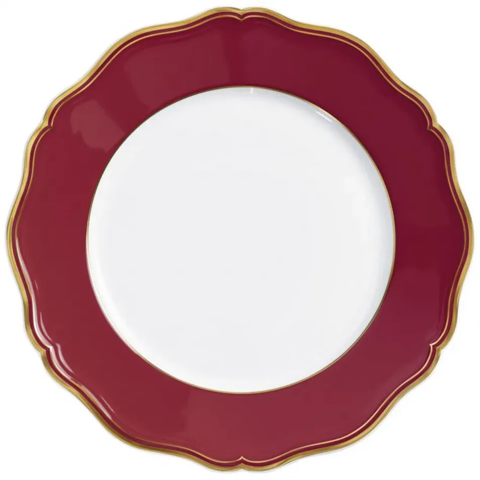 Mazurka Gold Red French Rim Soup Plate 9.1 in
