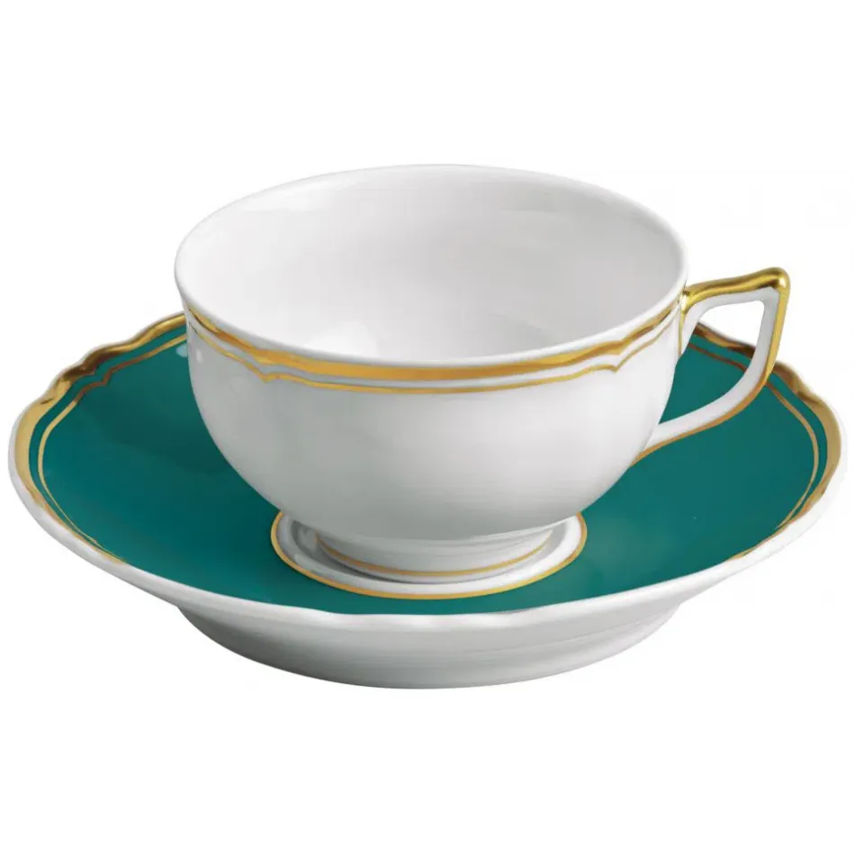 Mazurka Or Turquoise Tea Saucer Extra 6.3 in