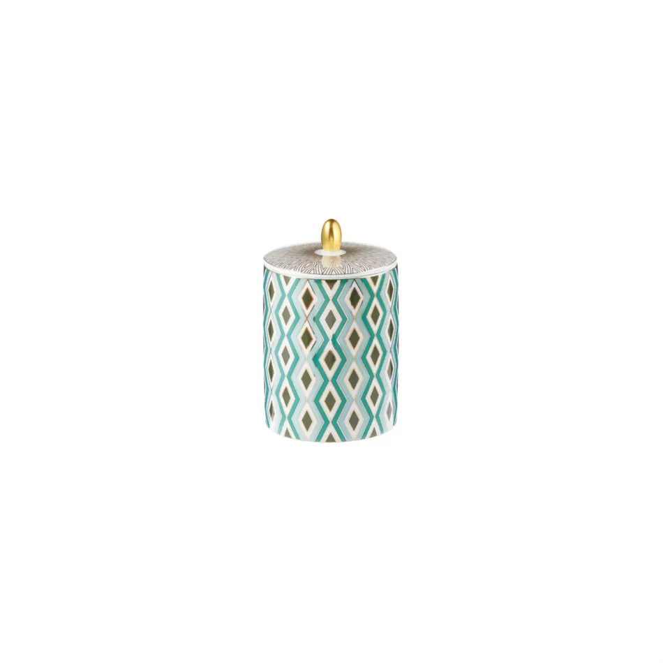 Mosaic Babylone Green Candle 3 1/4 inch h 4 inch