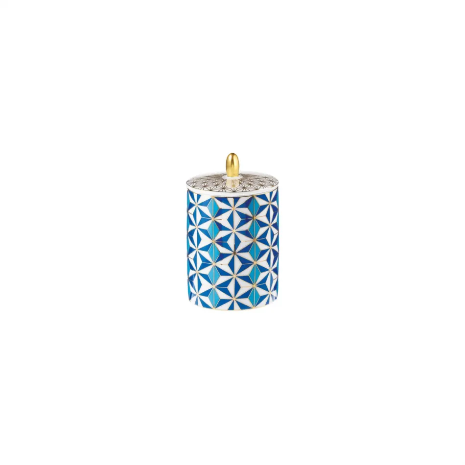 Mosaic Medina Blue Candle 3 1/4 inch h 4 inch