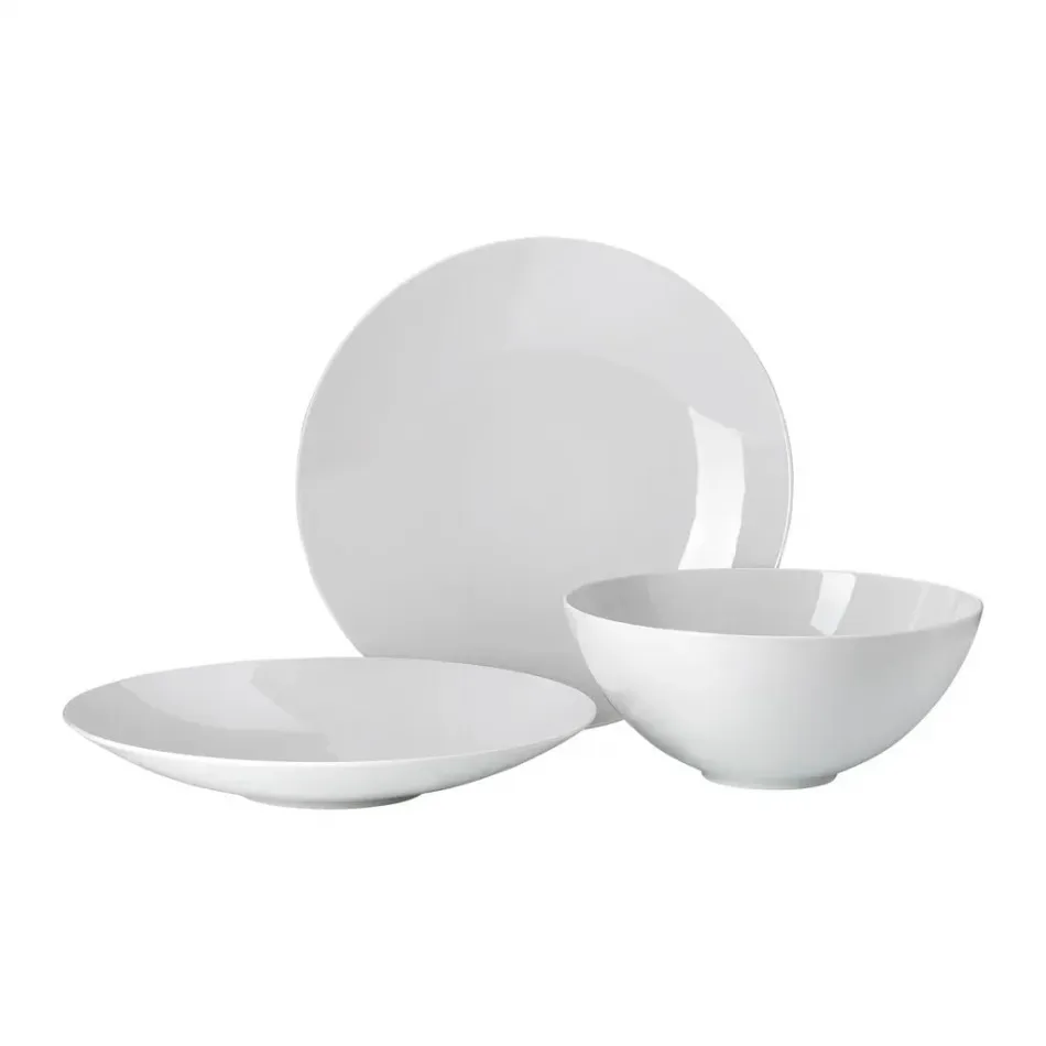 Tac 02 White Set 3 Pcs (2 X Allrounder Plate 11 In & Bowl Large 8 1/2 In)