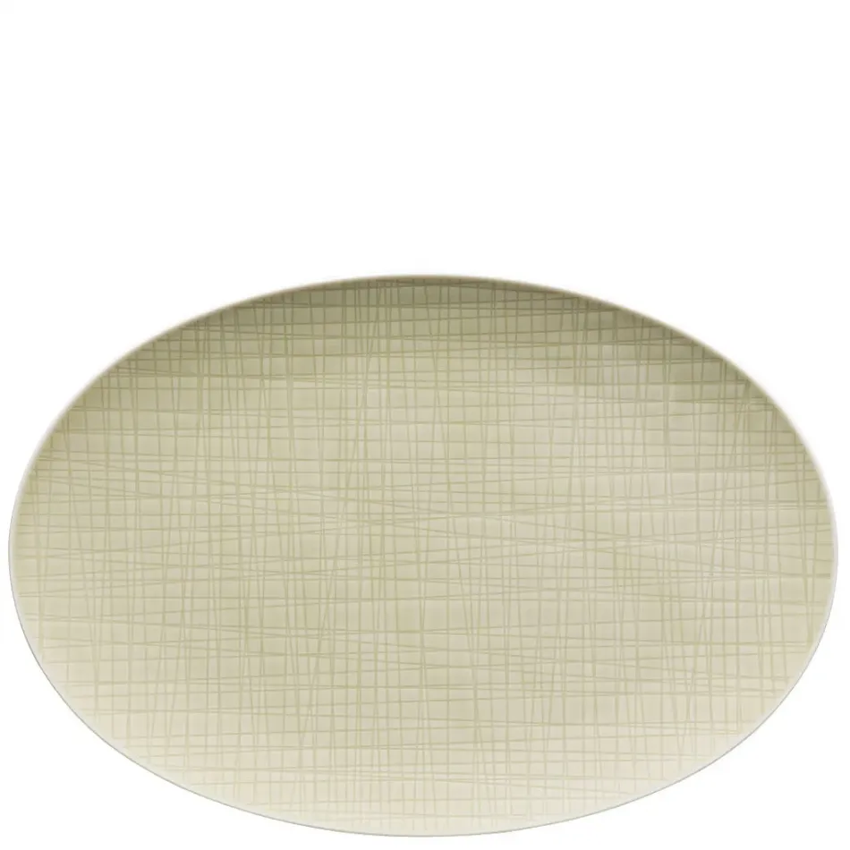 Mesh Cream Platter Flat Oval 13 1/2 in