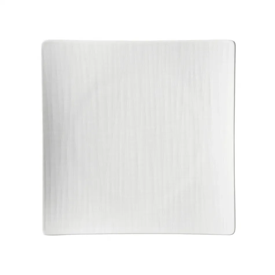 Mesh White Plate Flat Square 10 1/2 in