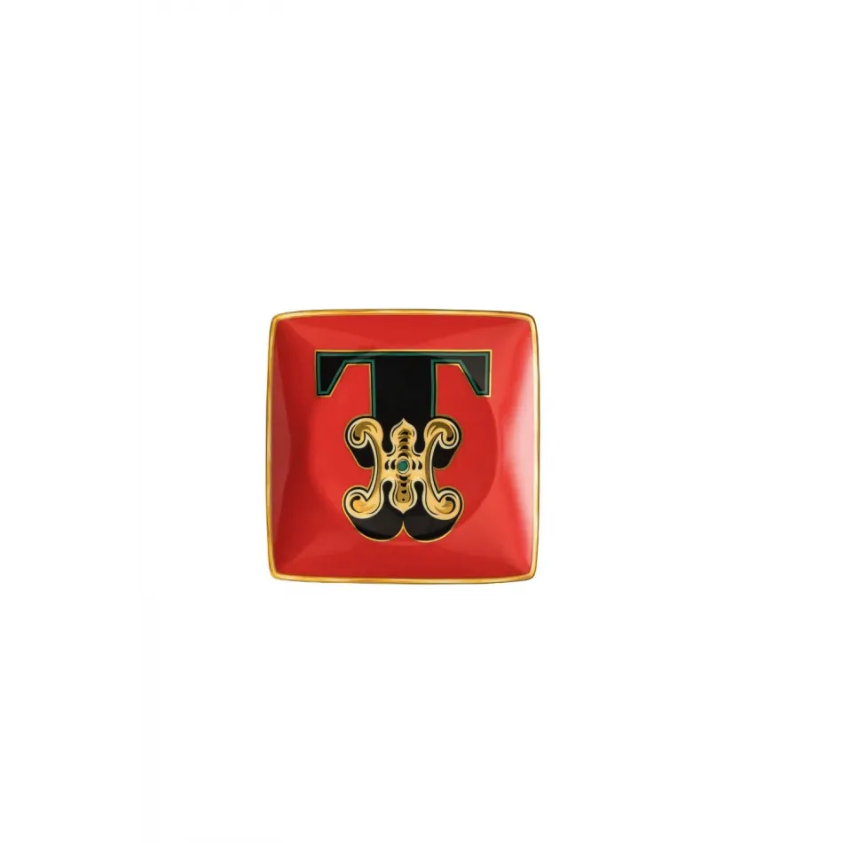 Holiday Alphabet Canape Dish T 4 3/4 in Square