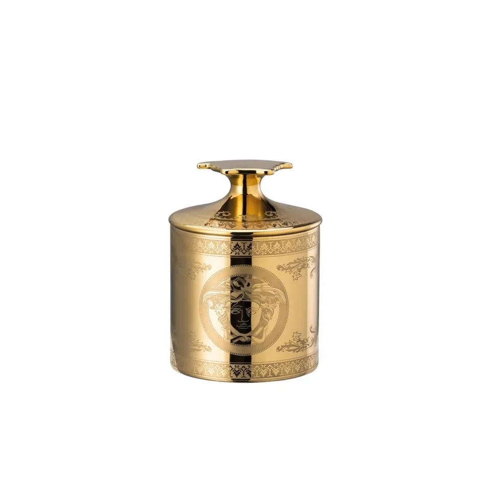 Golden Medusa Scented Votive W/ Lid 5 1/2 in