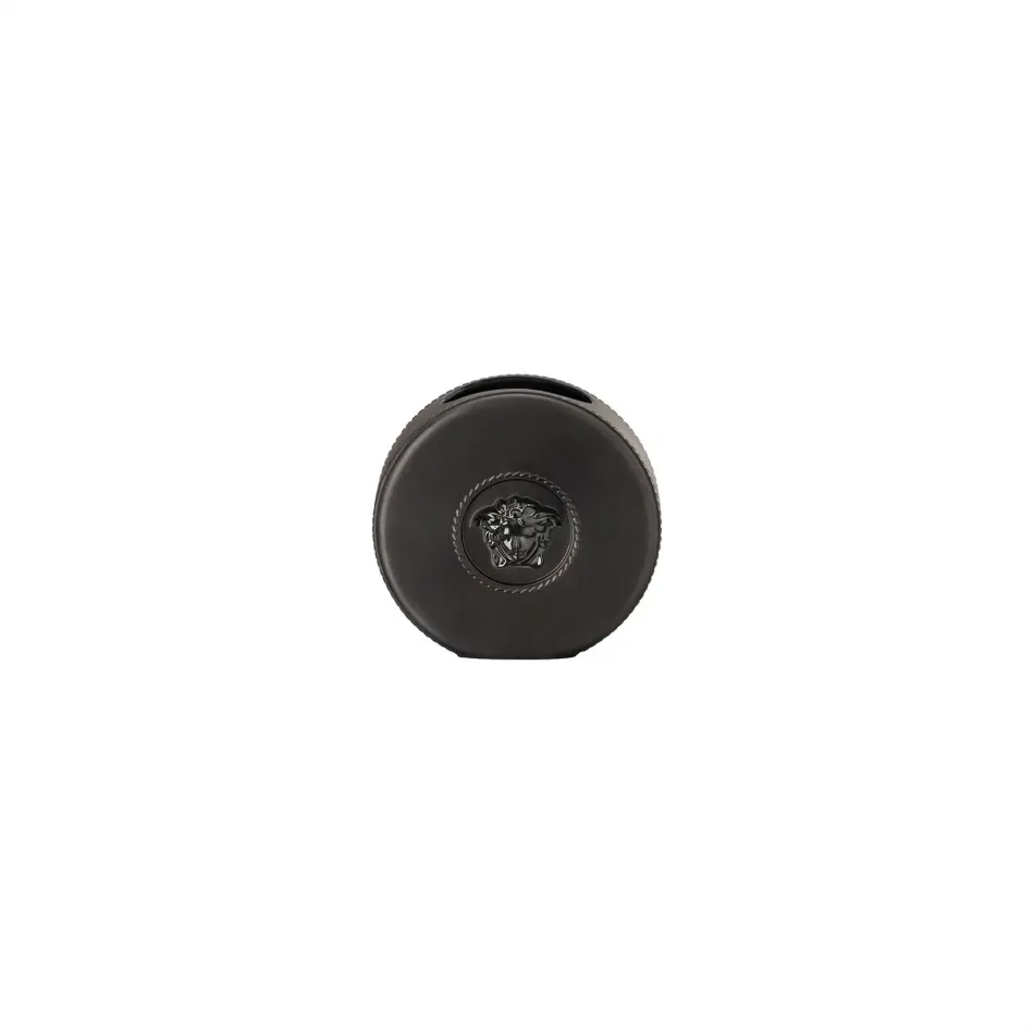 La Medusa Mini Vase Round Black 4 in