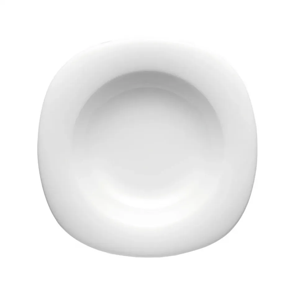 Suomi White Pasta Plate Wide Rim 12 in