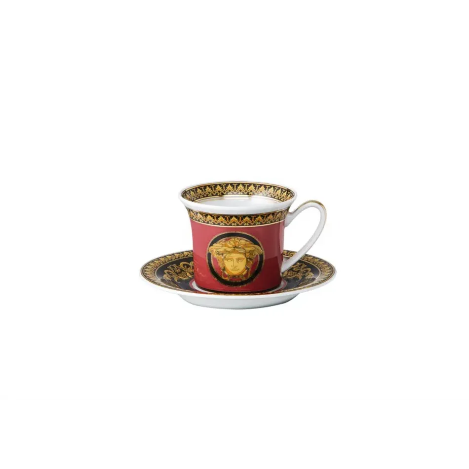 Medusa Red A.D. Cup & Saucer (Non Winged Handle) (Special Order)