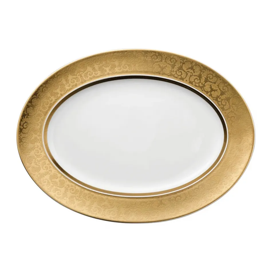 Medusa Gala Gold Platter 15 3/4 in