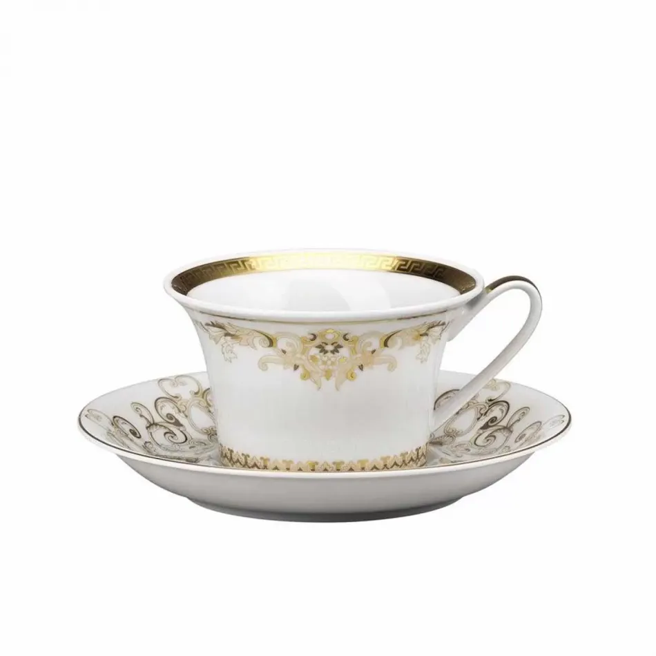 Medusa Gala Gold Tea Cup & Saucer 6 1/4 in 7 oz