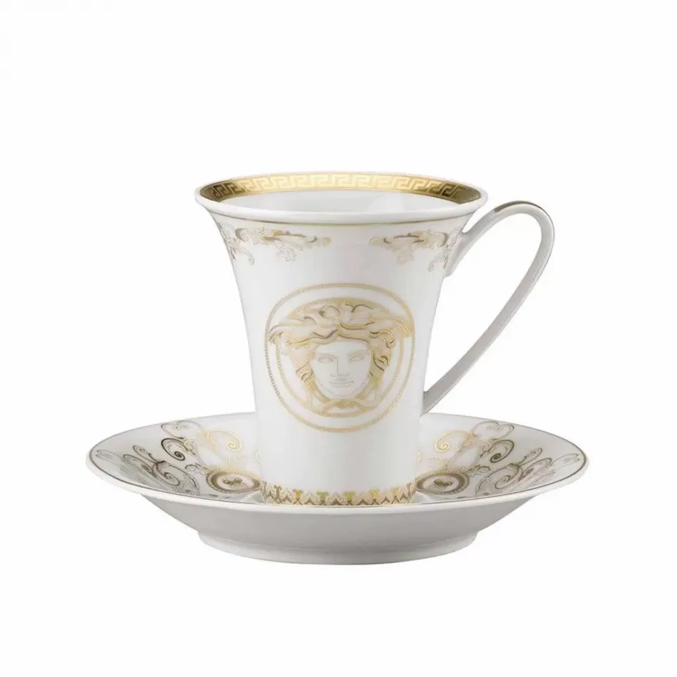 Medusa Gala Gold Coffee Cup & Saucer 6 in 6 oz