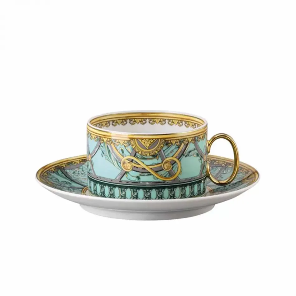 La Scala Del Palazzo Verde Tea Cup & Saucer 6 1/4 in 7 oz