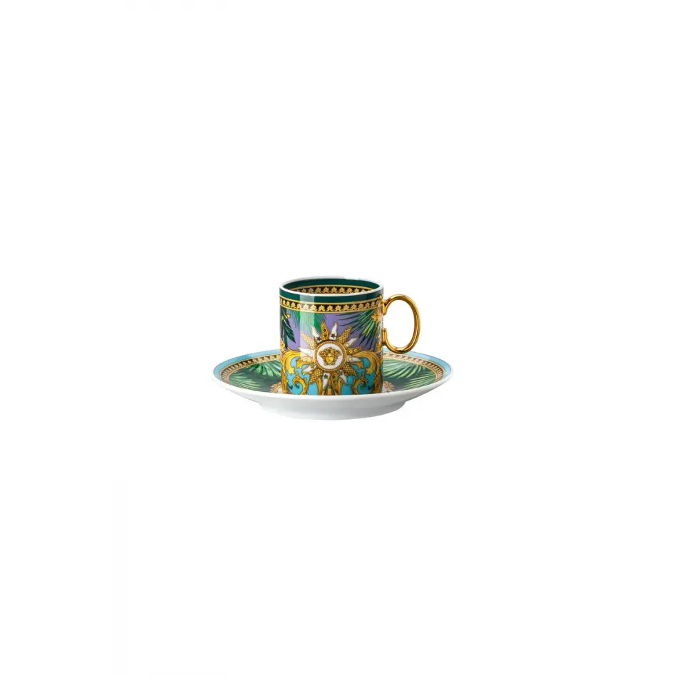 Jungle Animalier Green After Dinner Cup & Saucer 4 1/4 in 3 oz