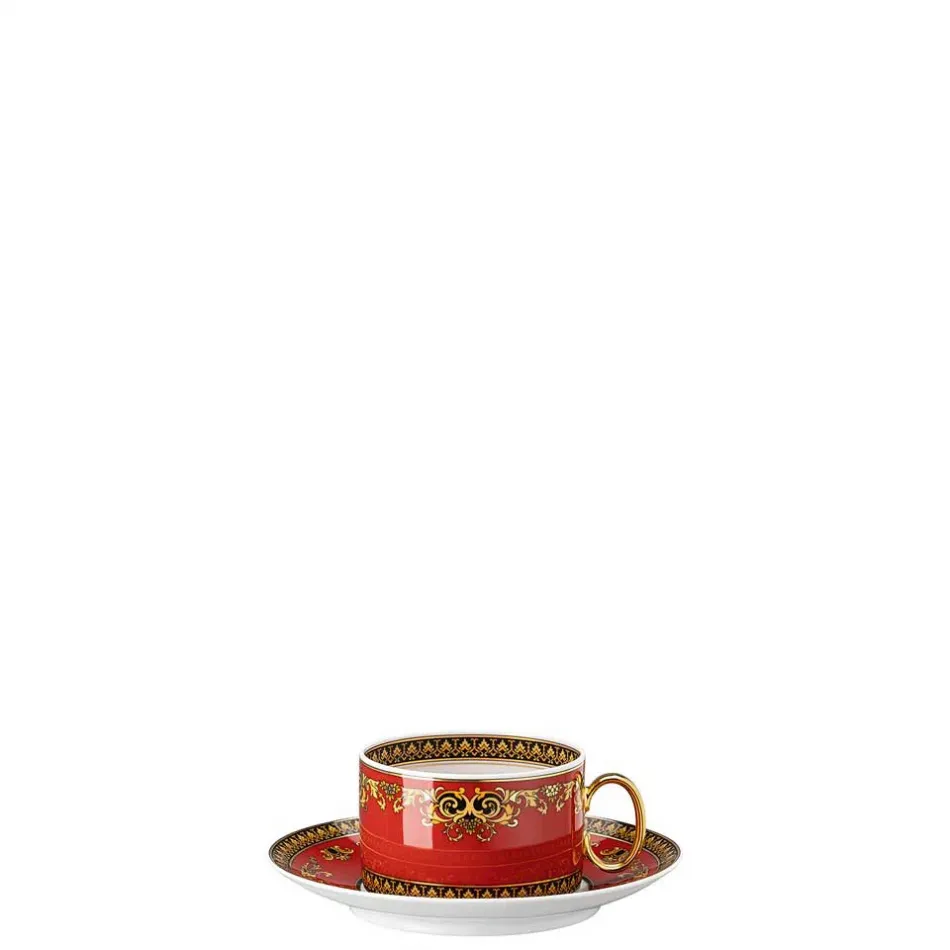 Medusa Red Modern Tea Cup & Saucer 6 1/4 in 7 oz