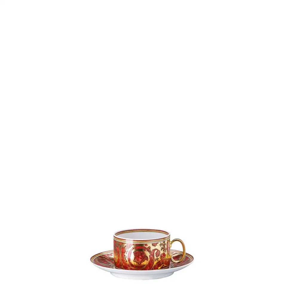 Medusa Garland Red Tea Cup & Saucer 6 1/4 in7 oz 7 oz