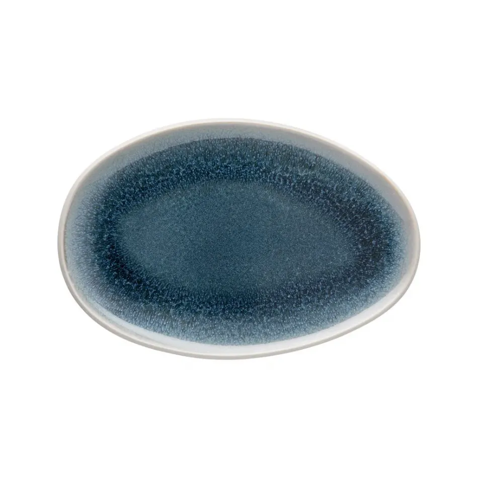 Junto Aquamarine Platter Oval 11 in