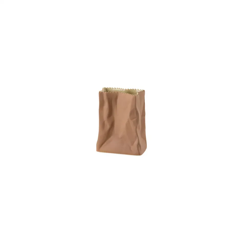 Bag Vase Light Brown 4 in