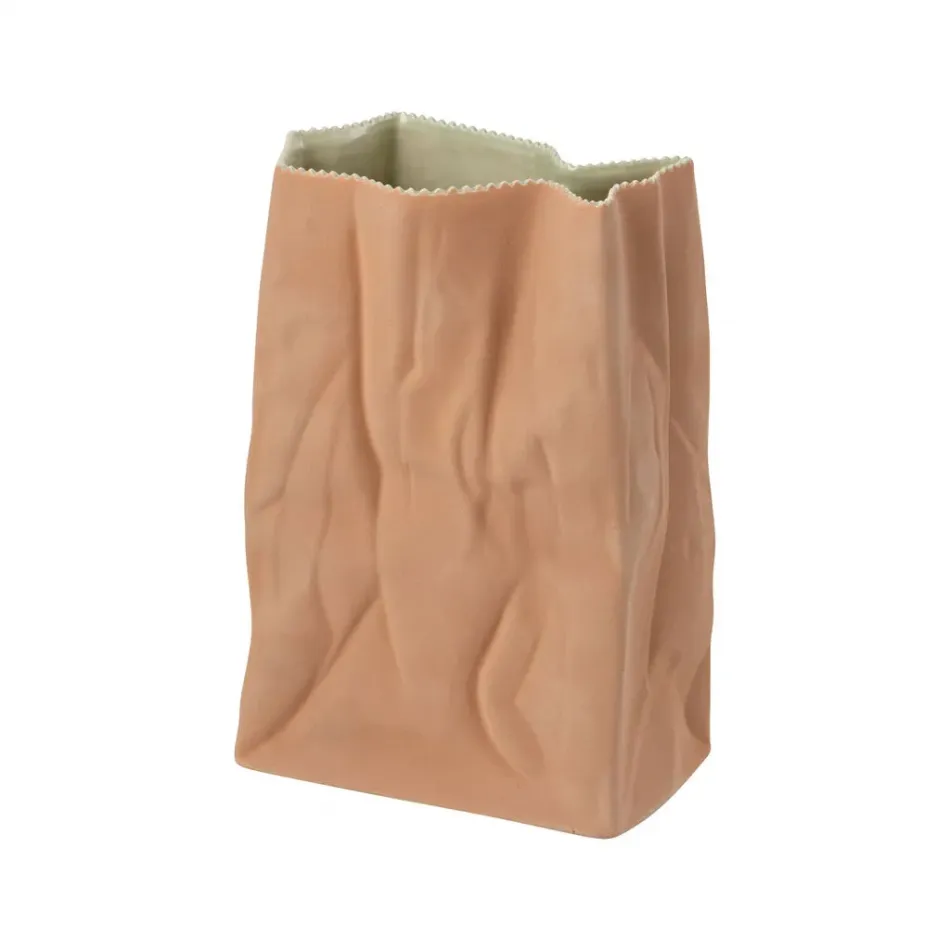 Bag Vase Light Brown 11 in