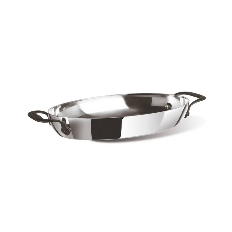 Home Chef Steel Casserole Pot Oval 35,0 cm x 23,0 cm h 5,0 cm 2,300 l