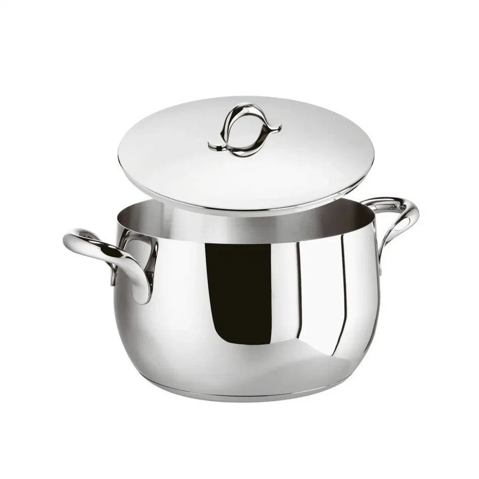Kikka Mirror Steel Saucepot with Lid Round 20,0 cm h 13,0 cm 3,800 l