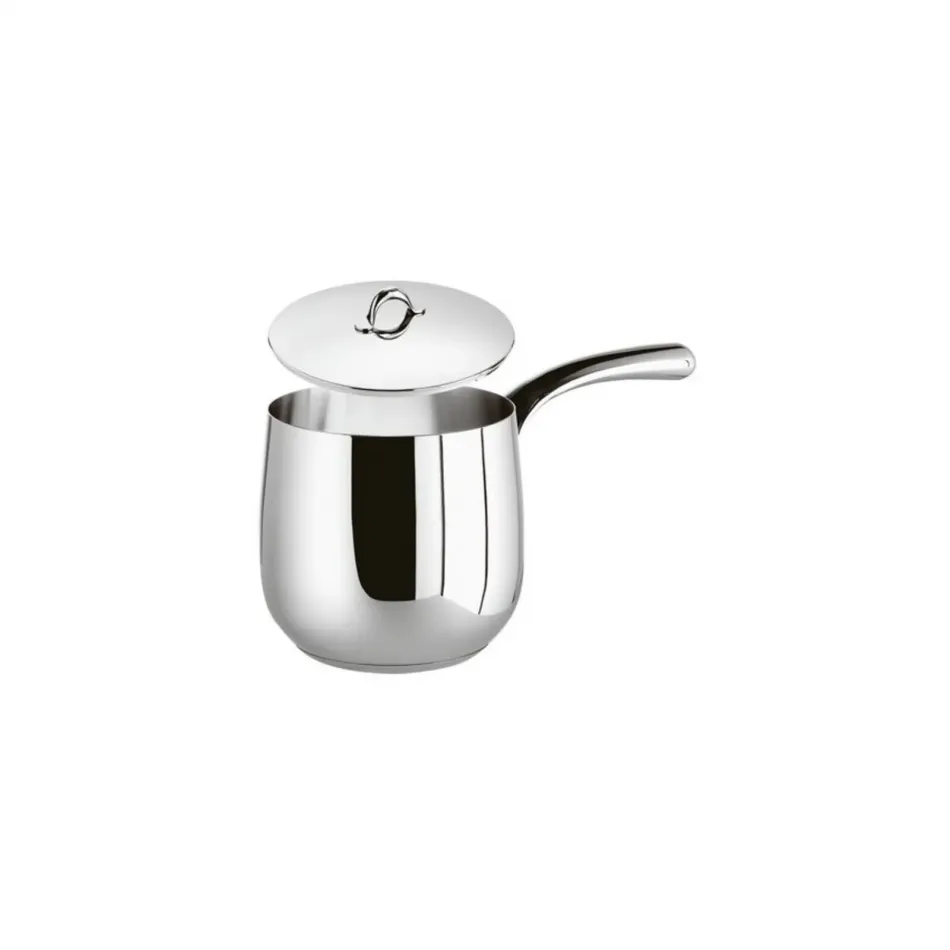 Kikka Mirror Steel Milk Boiler with Lid Round 12,0 cm h 12,0 cm 1,300 l