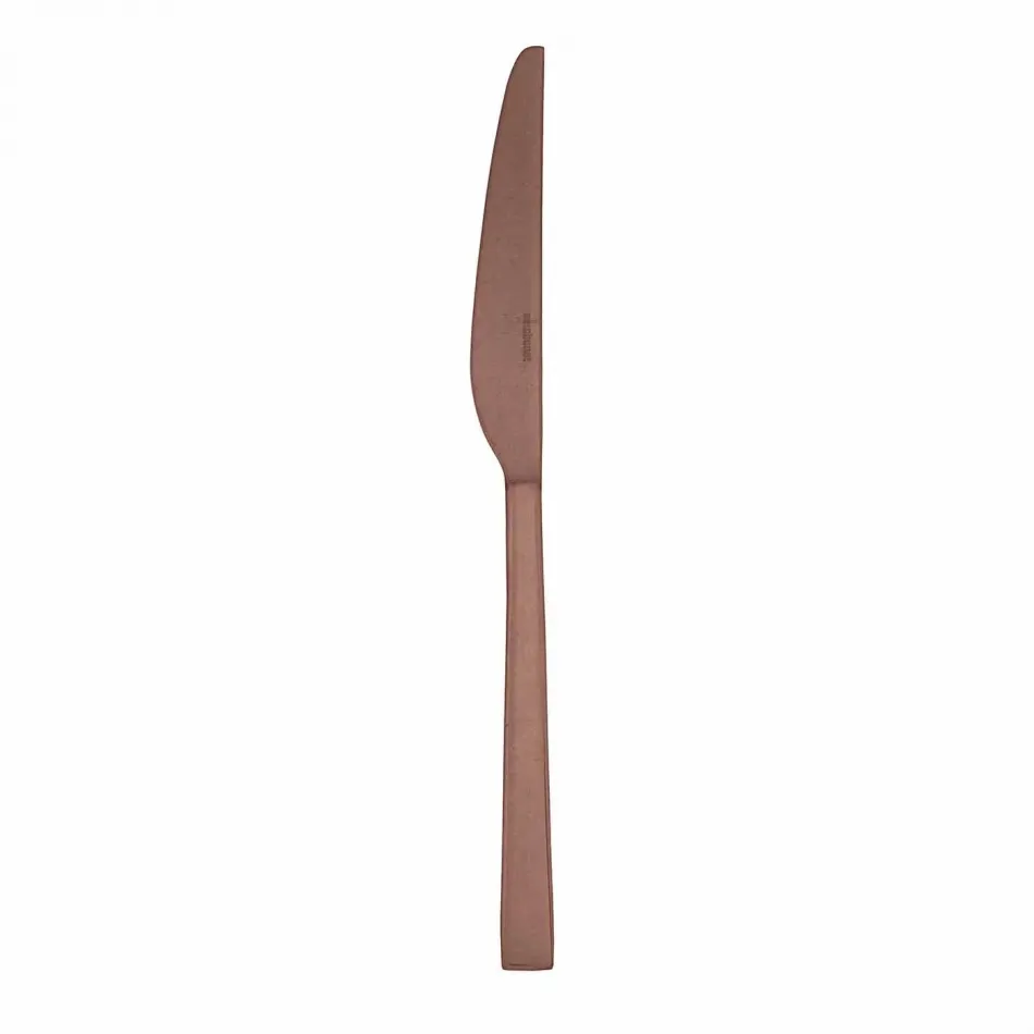 Linea Q Vintage Pvd Copper Table Knife Solid Handle 9 3/8 In. 18/10 Stainless Steel Vintage Pvd Finishing