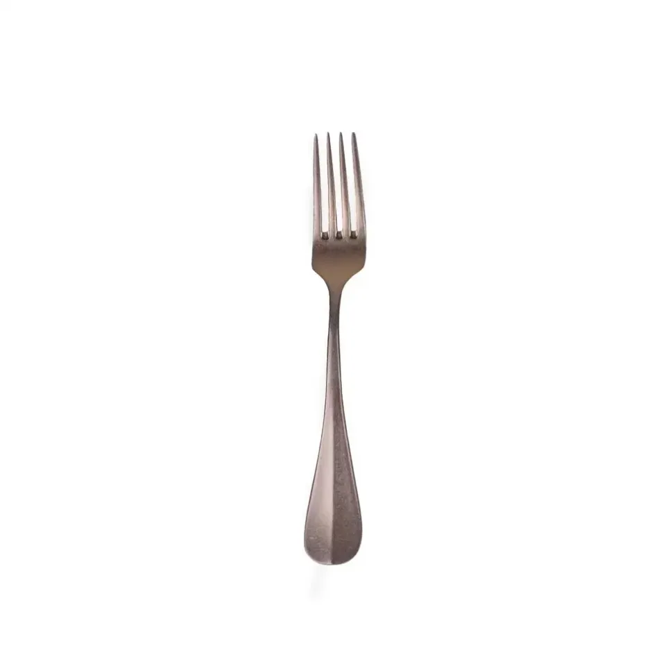 Baguette Vintage Copper Dessert Fork 6 7/8 in 18/10 Stainless Steel Vintage Pvd Finishing